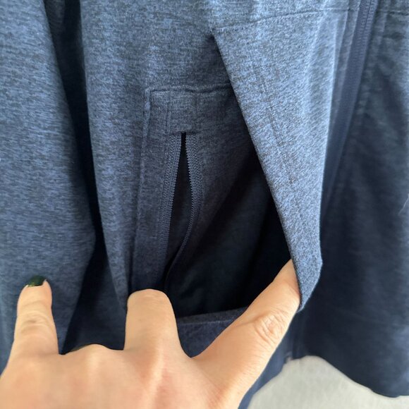 Quince Navy Blue Flowknit Ultra Soft Performance Full Zip Hoodie Sz Medium Mens - Picture 4 of 4